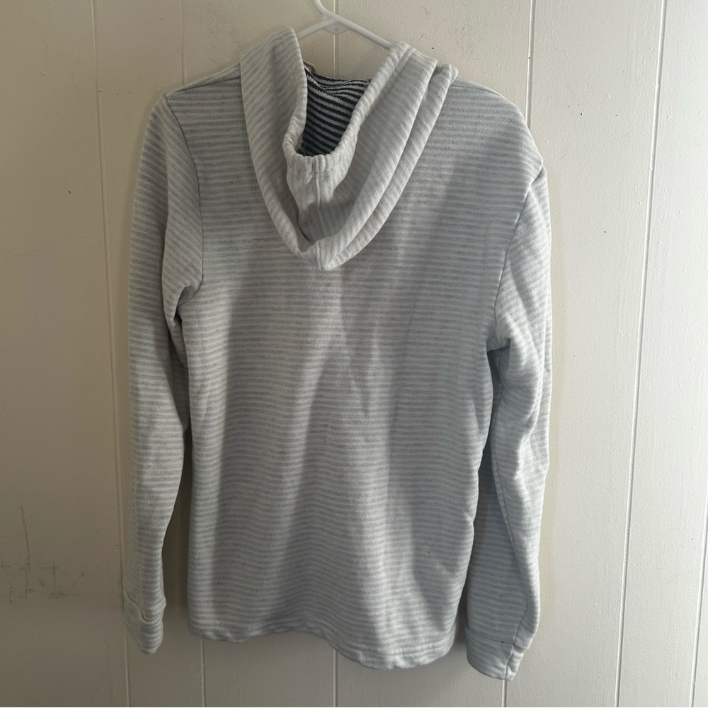 Marine layer hoodie womens SZ small grunge casual comfy blue white coastal relax - Picture 12 of 14